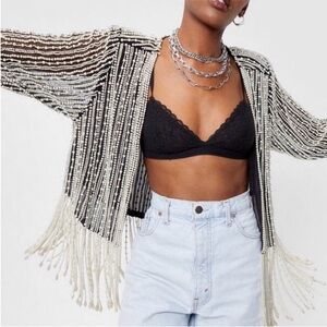 Nasty Gal Pearl Embellished Jacket